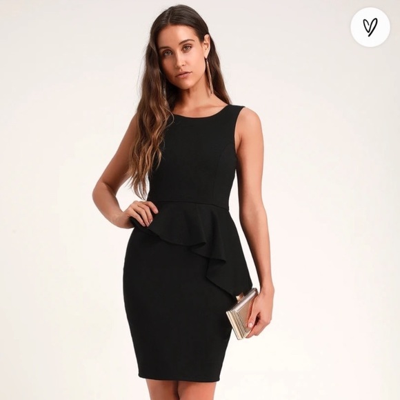 Black Dress with Ruffle Detail - Like New! - Picture 5 of 5